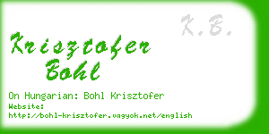 krisztofer bohl business card